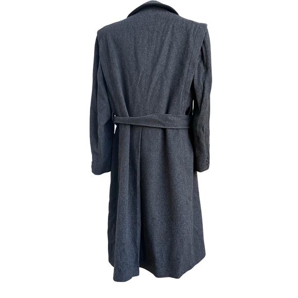 Pierre Cardin Vintage 100% Wool Gray Belted Overcoat Made in USA 50R - Picture 4 of 10